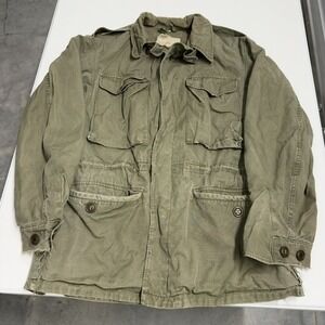 Vintage Military Field Jacket M-65 Olive Green Size 34R